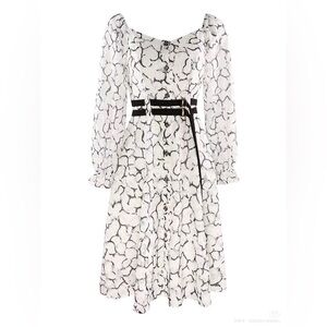 AJE
Rebellion Double-belted Printed-lace Midi Dress